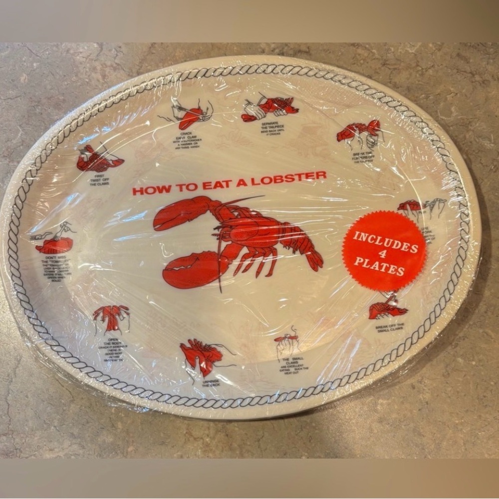 Lobster Themed Oval Plate Set